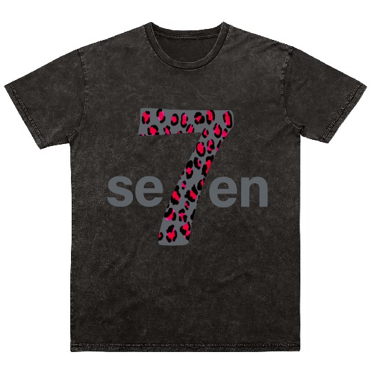7 in red animal print Mineral Wash T Shirts