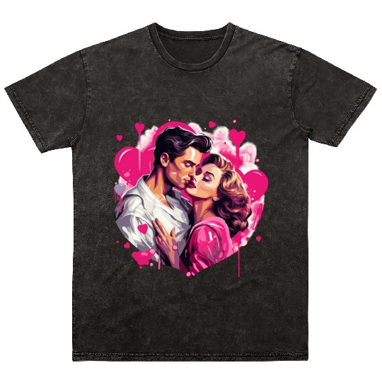 Valentine's Day, Hollywood Lovers Vintage Poster Mineral Wash T Shirts