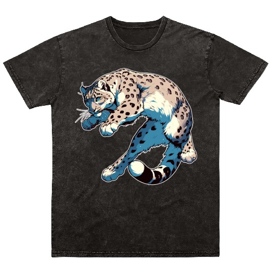 Snow Leopard Leopard White Leopard Mineral Wash T Shirts