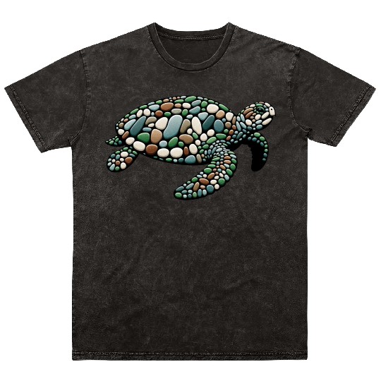 Serenity Swim - Stone Mosaic Sea Turtle Mineral Wash T Shirts