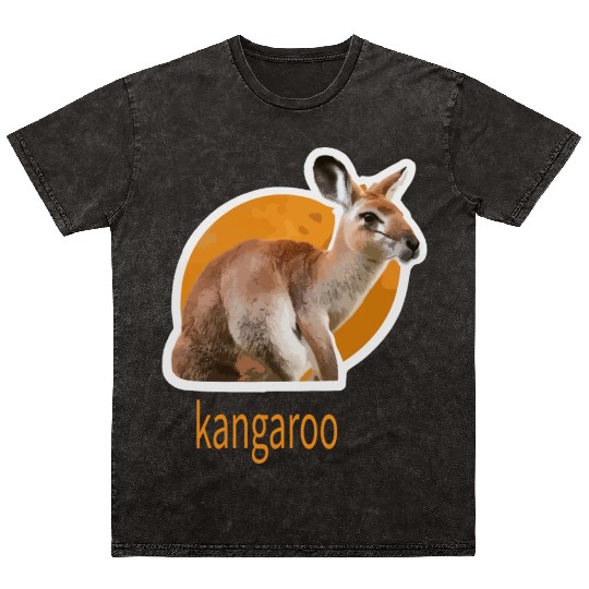kangaroo animal design Mineral Wash T Shirts
