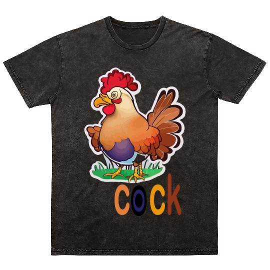 cute cock animal Mineral Wash T Shirts