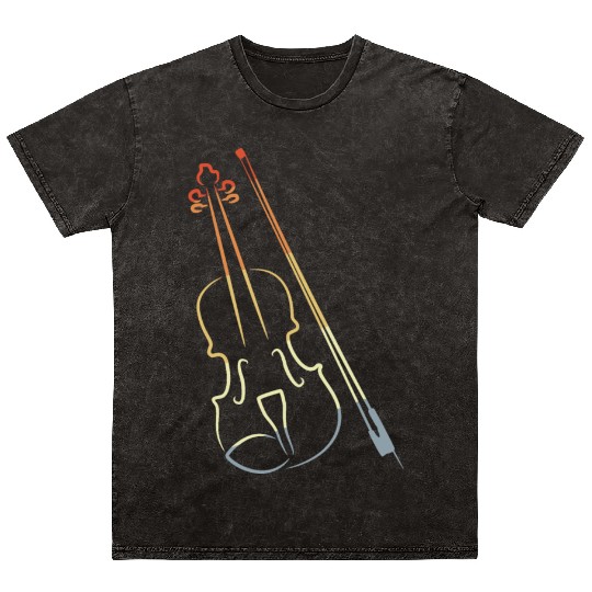 Vintage Violin and Stick Mineral Wash T Shirts