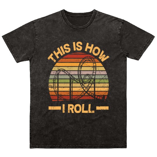 Retro Funny Roller Coaster Lover Roller Coaster Mineral Wash T Shirts