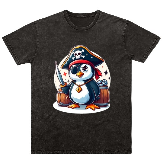 Pirate Penguin Adventure Mineral Wash T Shirts
