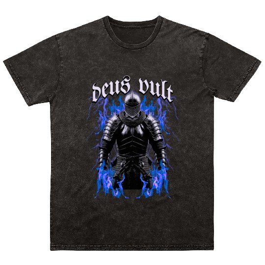 Deus Vult Historical Knight Mineral Wash T Shirts