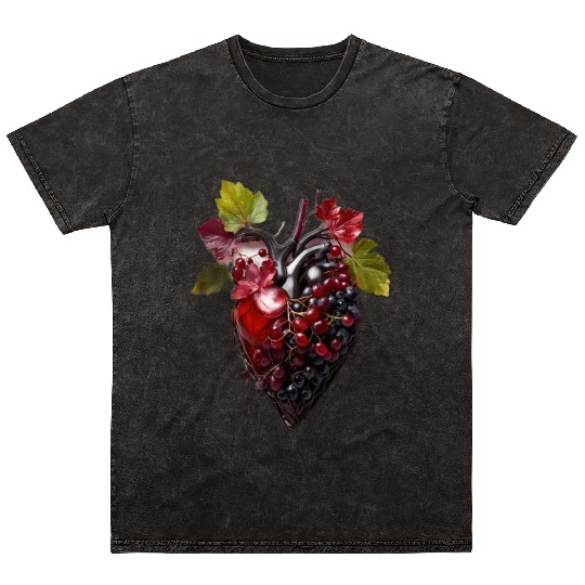Default Human heart made with wine and red grape Mineral Wash T Shirts