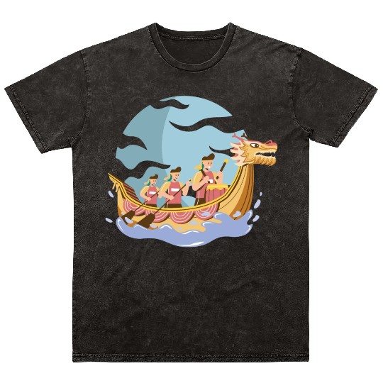 Chinese Dragon Boat Dragon Boat Racer Gift Mineral Wash T Shirts