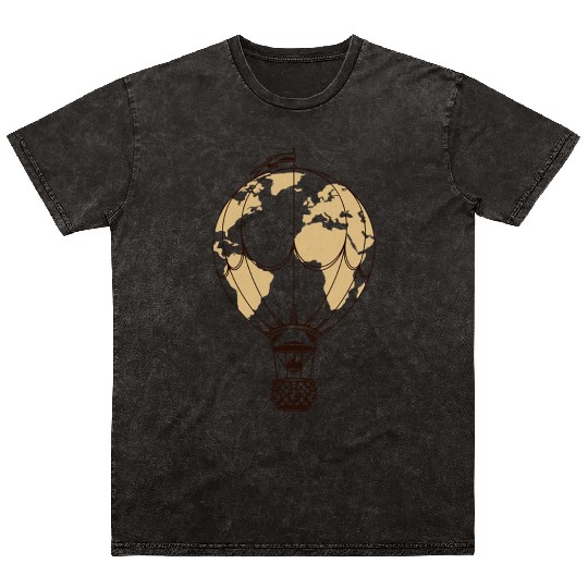 Air Balloon World Adventures Mineral Wash T Shirts