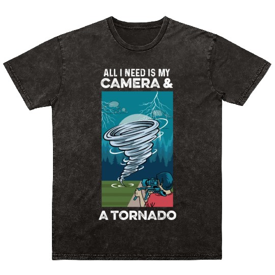 Camera & Tornado Videographer Gift Mineral Wash T Shirts