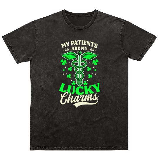 St Patricks Day Nurse Parents My Lucky Charms Mineral Wash T Shirts