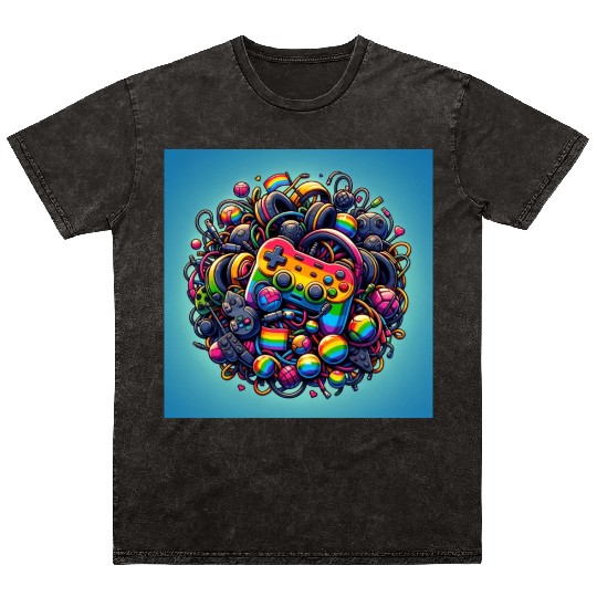 Controller Lovefest Gaymer Mineral Wash T Shirts