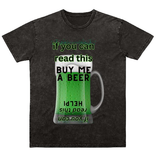 St. Patrick's Day - Beer upside down Mineral Wash T Shirts