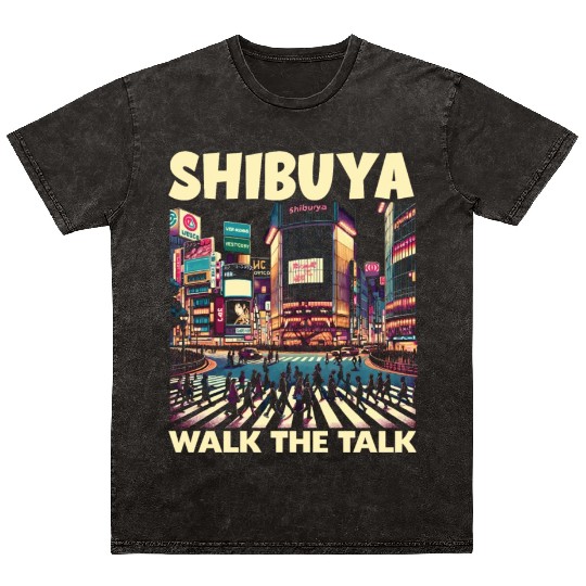 Shibuya Crossing Japan Travel Vacation Japanese Mineral Wash T Shirts