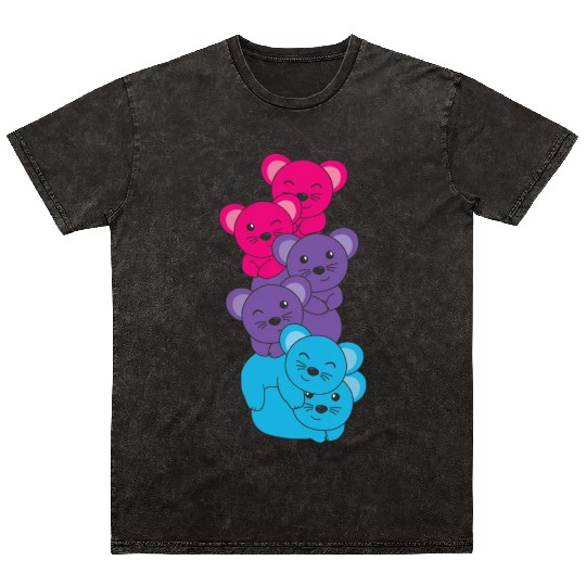 Androgynous Flag Pride Lgbtq Cute Mouse Mineral Wash T Shirts