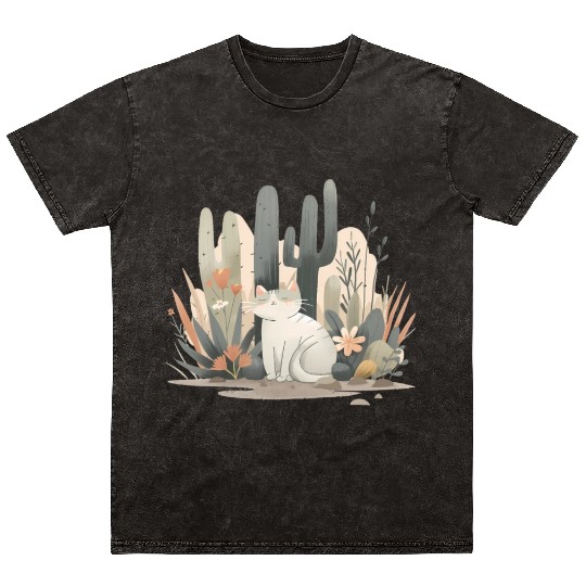Cats and Plants Mineral Wash T Shirts