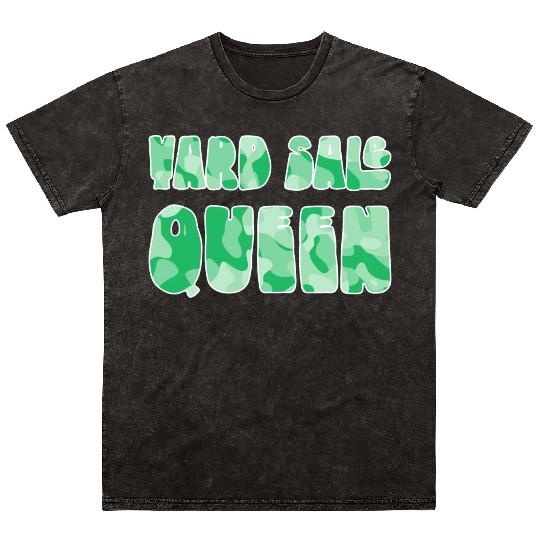 Yard Sale Queen green camo Mineral Wash T Shirts