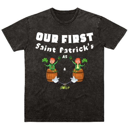 Husband Wife ,Our First St Patrick's Day As Mr&Mrs Mineral Wash T Shirts