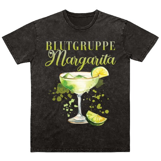 Blutgruppe Margarita Tequila Stag Party Mineral Wash T Shirts