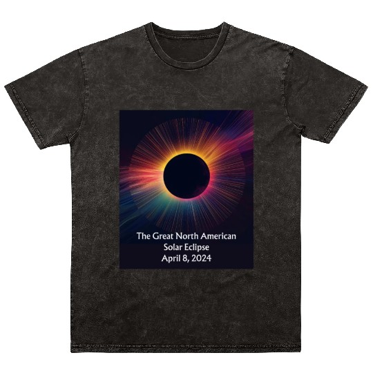 Celestial Dance: Solar Eclipse Mineral Wash T Shirts