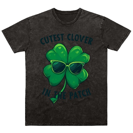 Shamrock Cutest Clover In The Path Mineral Wash T Shirts