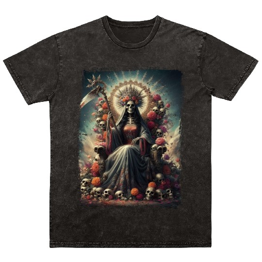 La Santa Muerte Saint Death Mineral Wash T Shirts