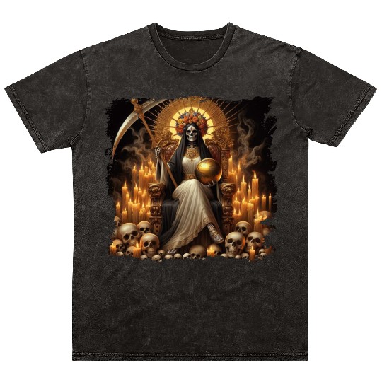 La Santa Muerte Saint Death Mineral Wash T Shirts