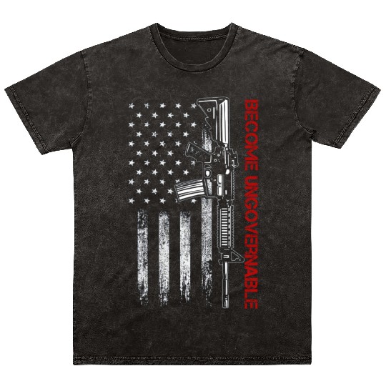 Become Ungovernable American USA Flag Mineral Wash T Shirts