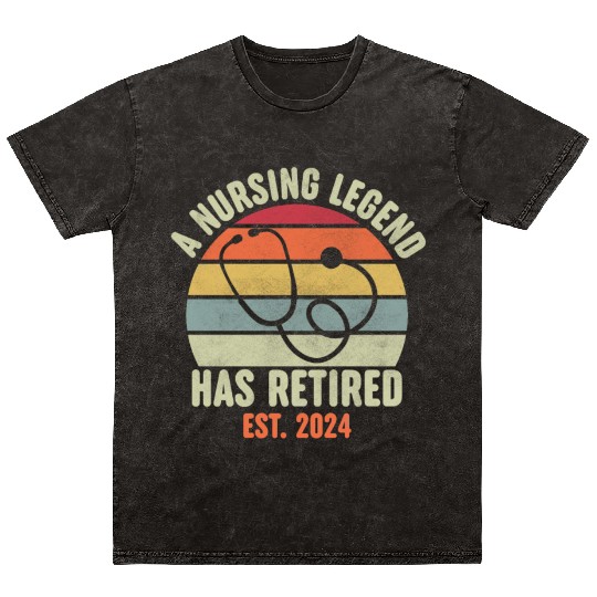 Retired Nurse 2024 Mineral Wash T Shirts, Funny Retired Nurse