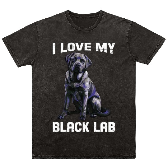 Labrador Lover I LOVE MY BLACK LAB Black Mineral Wash T Shirts