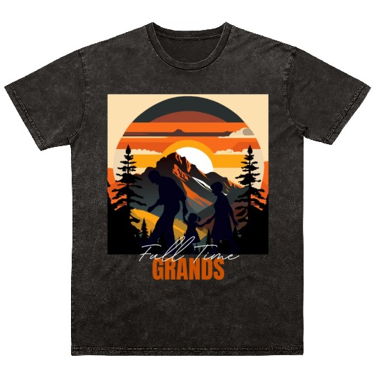 Full time Grands - Funny Grandparents Mineral Wash T Shirts