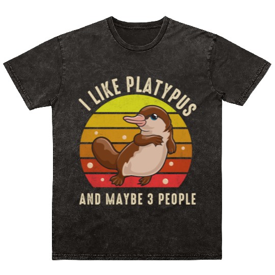 I Like Platypus And Maybe 3 People Mineral Wash T Shirts