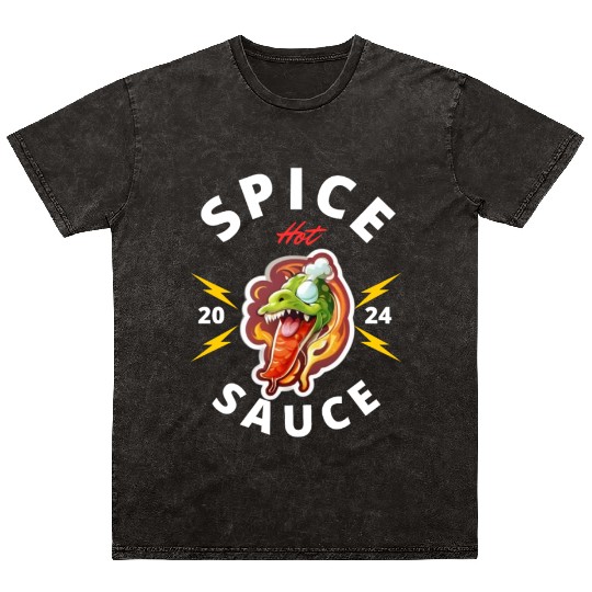Hot Spice lover Sauce chili pepper Mineral Wash T Shirts