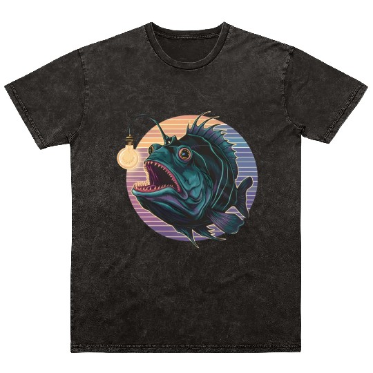 Anglerfish Vintage for Men Women Kid Fish Lover Mineral Wash T Shirts