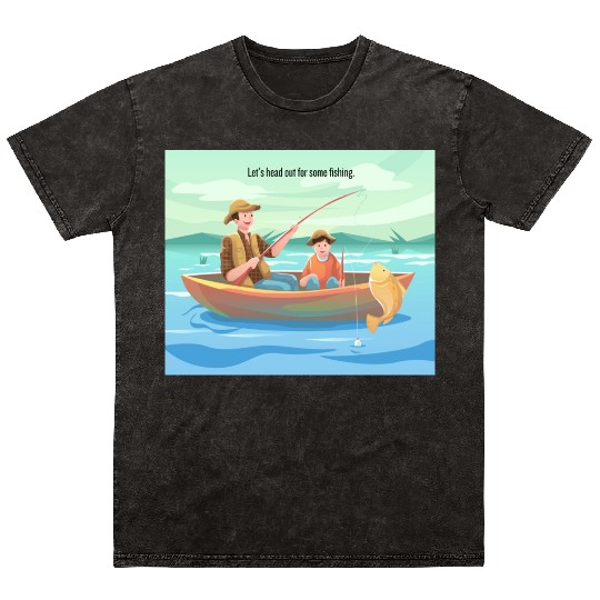 Fishing Adventure Design Mineral Wash T Shirts