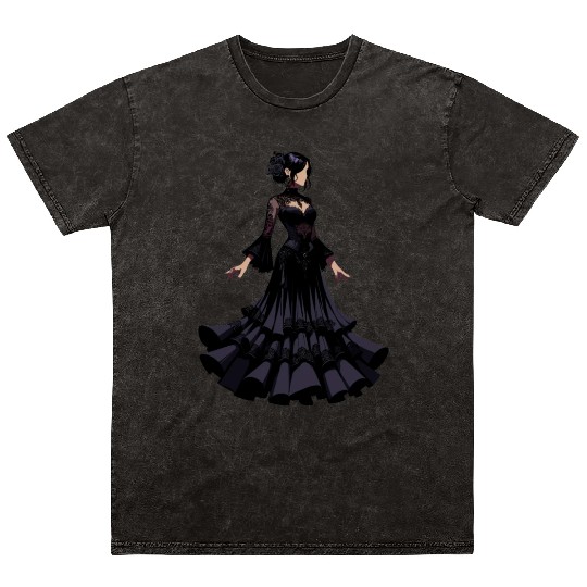 Gothic Elegance in Flamenco dance Mineral Wash T Shirts