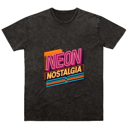 Neon Nostalgia: Pay homage to the retro neon aesth Mineral Wash T Shirts