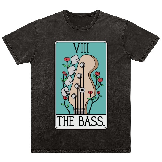 Bass Guitar Tarot Card Funny - Rock and Roll Mineral Wash T Shirts