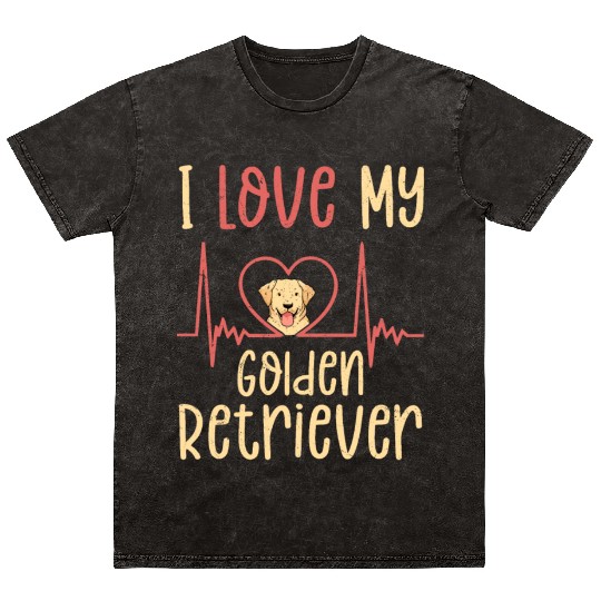 I Love My Golden Retriever Dog Owner Retriever Bre Mineral Wash T Shirts