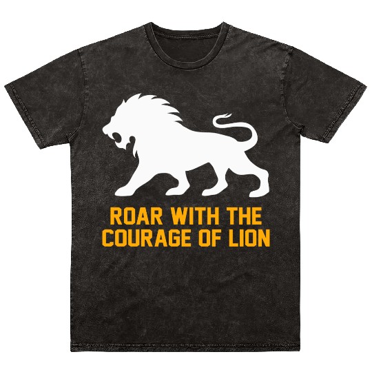 Alpha Roar Nature Lover Graphic Animal King 7 Mineral Wash T Shirts