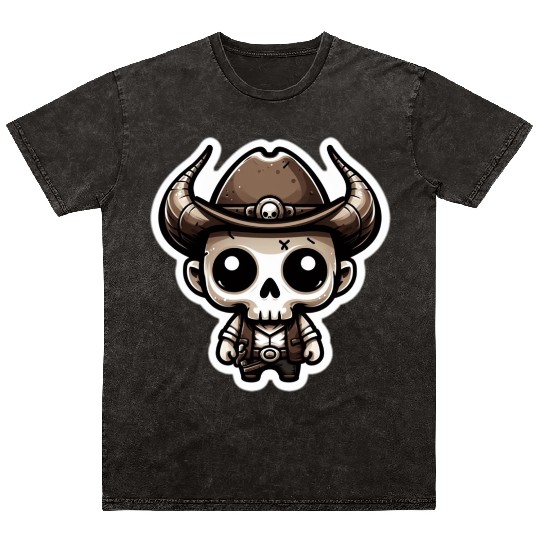 Whimsical Cowboy: Horned Skull, cowboy carter Mineral Wash T Shirts