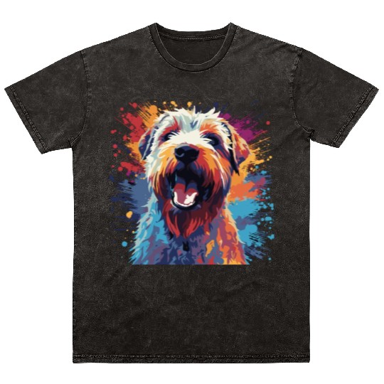 Watercolor Colorful Smooth-haired Fox Terrier Mineral Wash T Shirts