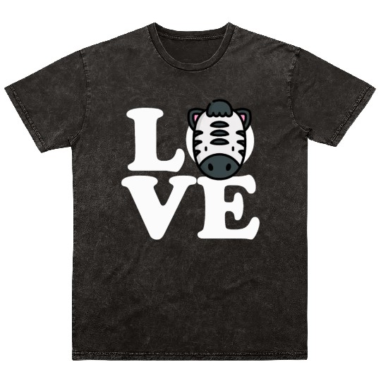 LOVE Zebra Funny Stripes Animal Face African Pun Mineral Wash T Shirts