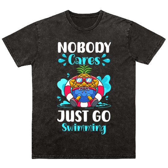 Swimming Summer Friends Mineral Wash T Shirts