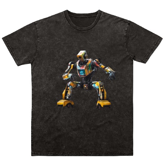 Graffiti Robot Dance Mineral Wash T Shirts