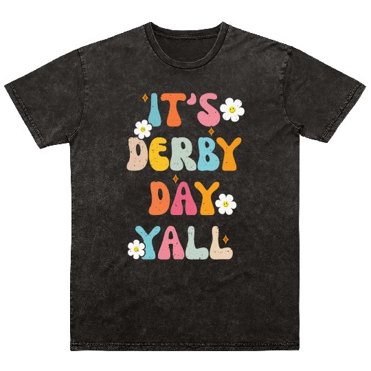 Horse Racing It's Derby Day Yall KY Derby Horse Mineral Wash T Shirts