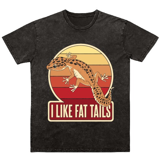 I Like Fat Tails Crested Lizard Gekkota Leopard Mineral Wash T Shirts