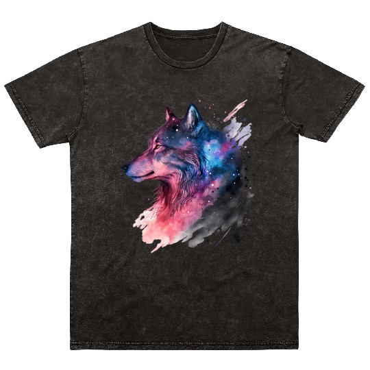 Wolf Print, Cosmic Wolves, Animal Print, Cosmos Mineral Wash T Shirts