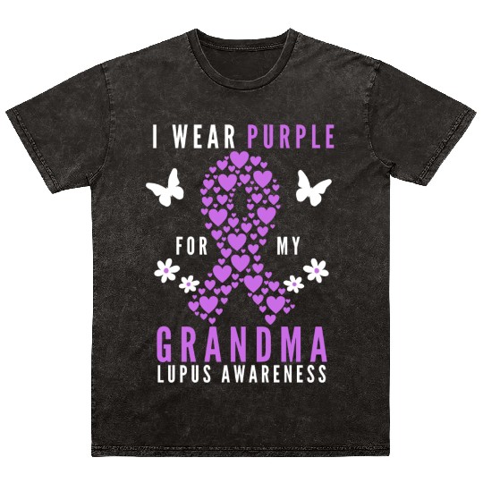 I wear purple for my grandma lupus awareness Mineral Wash T Shirts