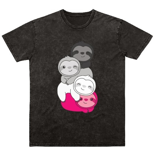 Gynephilia Flag Pride Lgbtq Cute Sloth Mineral Wash T Shirts